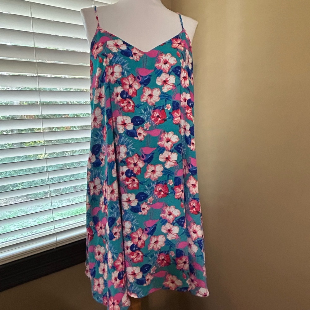 Peach Love California Blue Floral Dress